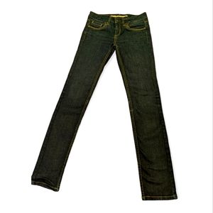 3/$25 TopShop Baxter Moto Straight Leg Dark Wash Jeans size 26x32